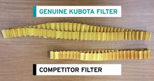 Kubota filter versus competitor